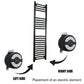 Terma MOA Electric Towel Rail Heating Element Thermostatic Black IPX5 Timer UK 