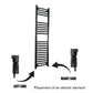 Black Thermostatic Heating Electric Element For Heated Towel Rail Radiator GT With T-Pieces 