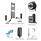 400mm Wide - 1400mm High Curved Black Electric Heated Towel Rail Radiator 