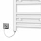 400mm x 1000mm White Heated Towel Rail Radiator | Dual Fuel 19mm Tube 
