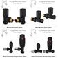 900mm Wide - 800mm High Flat Black Heated Towel Rail Radiator 