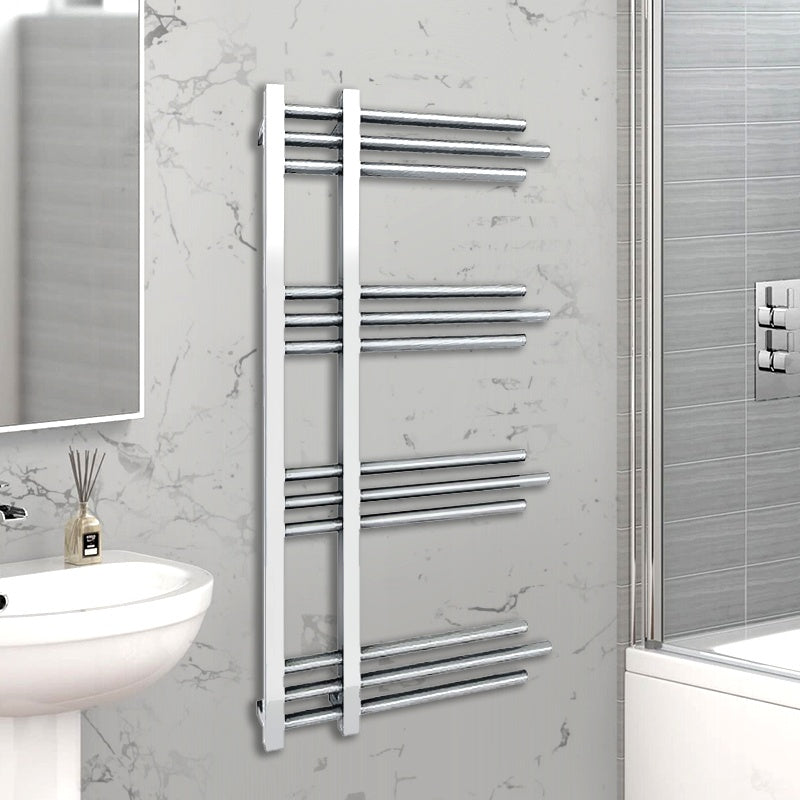 500mm Wide - 900mm High Sydney Chrome Designer Heated Towel Rail Radiator