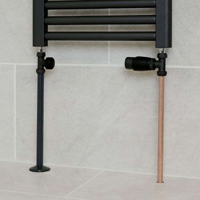 Anthracite Pipe Covers and Collars For 15mm Towel Rail Radiator Pipes – Easy Snappit