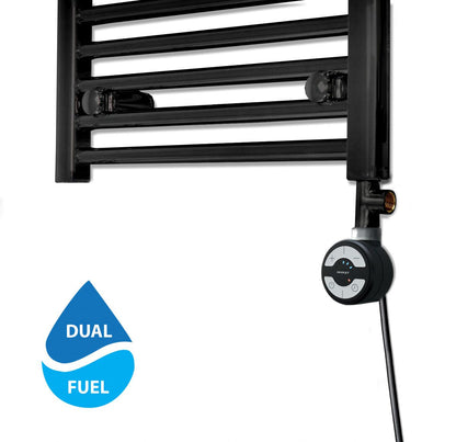 Terma MOA Thermostatic Electric Element for Heated Towel Rail Radiator Black Conversion Kit With T-Pieces