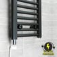 500mm Wide - 1000mm High Flat Black Electric Heated Towel Rail Radiator 