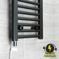 500mm Wide - 1000mm High Flat Black Electric Heated Towel Rail Radiator