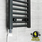 500mm Wide - 1400mm High Flat Black Electric Heated Towel Rail Radiator