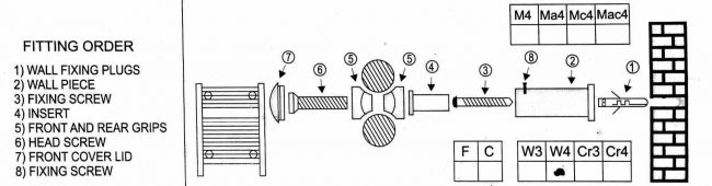  Replacement Mounting Universal Wall Brackets for Heated Towel Rail Radiator Chrome With Bleeding and Blanking Plugs