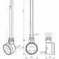 Terma MOA Thermostatic Electric Element for Heated Towel Rail Radiator White Conversion Kit With T-Pieces 