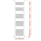 350mm Wide - 1800mm High Flat Black Heated Towel Rail Radiator 
