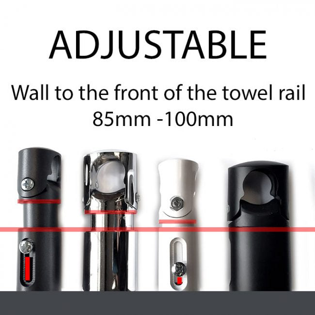 Chrome Clamp Brackets for Towel Rail Radiators Flat/Curved (19mm, 22mm ...