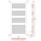 Dual Fuel 300 x 1000mm Straight Matt Black Heated Towel Rail - (incl. Valves + Electric Heating Kit) 
