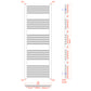 Dual Fuel 450 x 1400mm Matt Black Curved Heated Towel Rail - (incl. Valves + Electric Heating Kit) 