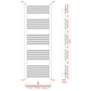 technical drawing radiator 1400mm 