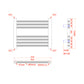 Dual Fuel 600 x 400mm Straight Matt Black Heated Towel Rail - (incl. Valves + Electric Heating Kit) 