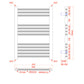 technical drawing radiator 700mm 