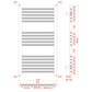 technical drawing radiator 900mm 