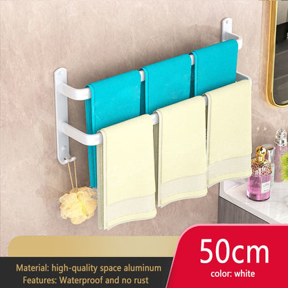  Porte-serviettes de salle de bain blanc, organiseur de rangement, support mural, largeur 30-80 cm 
