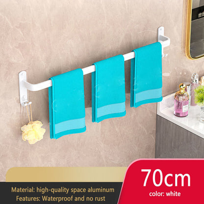  Weißer Handtuchhalter fürs Badezimmer, Wandmontage, Breite 30–80 cm 