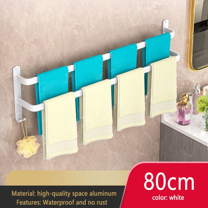  Porte-serviettes de salle de bain blanc, organiseur de rangement, support mural, largeur 30-80 cm 